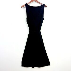 Banana Republic Black A-Line Sleeveless Jersey Stretch Midi Dress